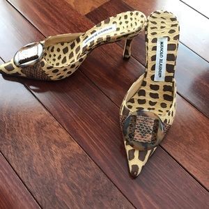 Manolo Blahnik Leopard Print Heels